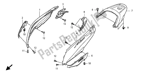 Todas las partes para Cubierta Del Cuerpo de Honda SH 300 2012