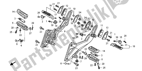 Tutte le parti per il Passo del Honda CB 600 FA Hornet 2012