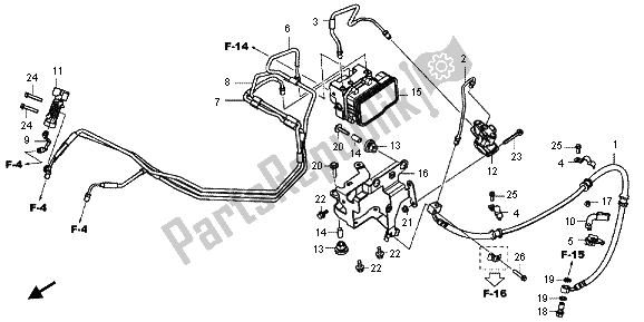 All parts for the Abs Modulator of the Honda VFR 800X 2013