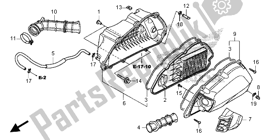 Tutte le parti per il Filtro Dell'aria del Honda SH 125D 2013