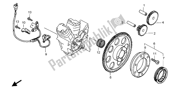 All parts for the Pulse Generator & Starting Clutch of the Honda VT 600C 1996