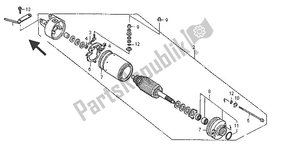 Tutte le parti per il Motore Di Avviamento del Honda TRX 500 FA Fourtrax Foreman 2005