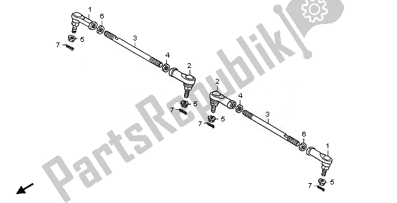 All parts for the Tie Rod of the Honda TRX 250X 2011