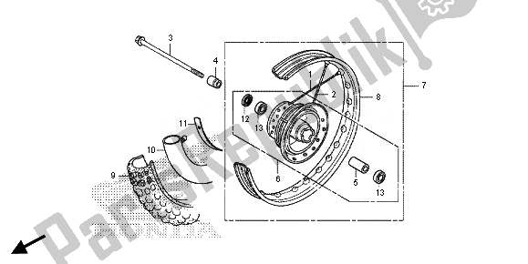 Tutte le parti per il Ruota Anteriore del Honda CRF 110F 2014