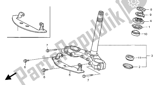 All parts for the Steering Stem of the Honda XL 1000V 2004