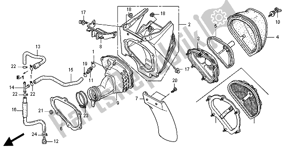 Alle onderdelen voor de Luchtfilter van de Honda CRF 450R 2003