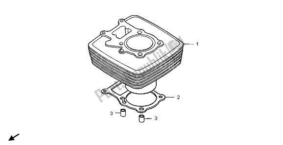 Todas las partes para Cilindro de Honda TRX 250 EX Sporttrax 2003