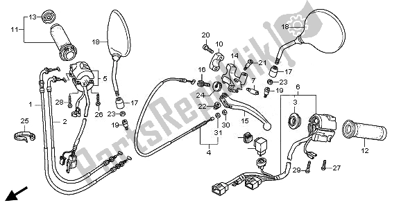 Alle onderdelen voor de Handvat Schakelaar van de Honda VT 750C2S 2011