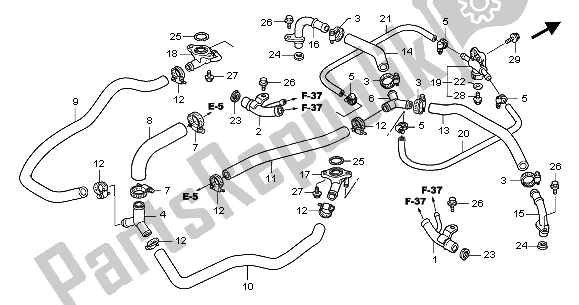 Toutes les pièces pour le Conduite D'eau du Honda GL 1800A 2003