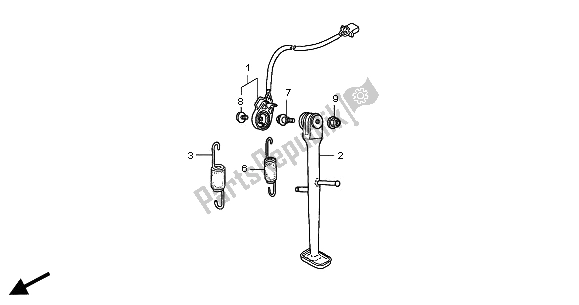 All parts for the Stand of the Honda CB 900F Hornet 2005