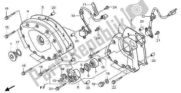 All parts for the Front Cover & Transmission Cover of the Honda GL 1800 Airbag 2007