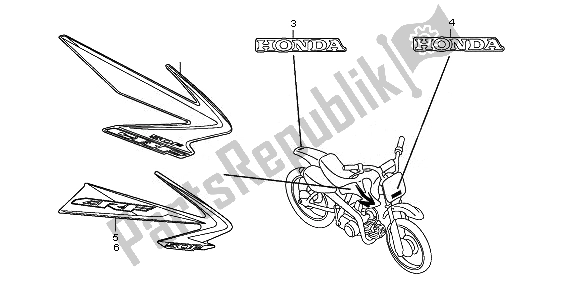 Alle onderdelen voor de Merk & Streep van de Honda CRF 50F 2010