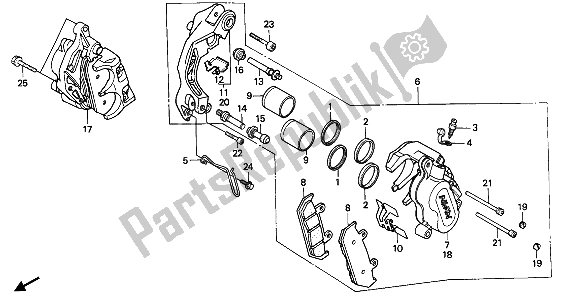 Todas las partes para Pinza De Freno Delantero de Honda CBR 600F 1989