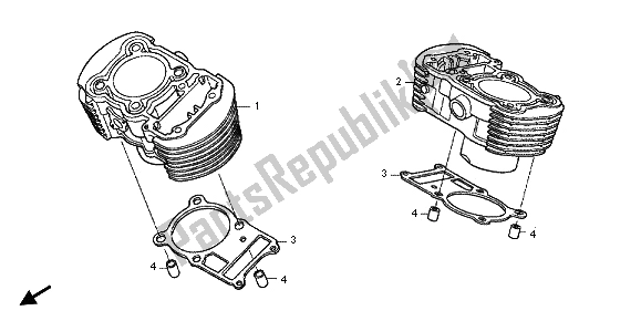 Todas las partes para Cilindro de Honda VT 750C2B 2012
