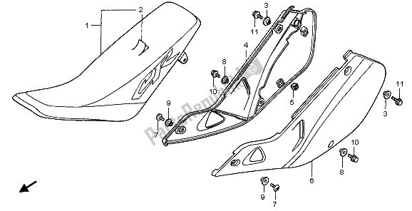 Toutes les pièces pour le Siège du Honda CR 250R 1998