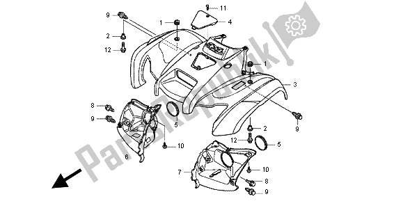 Todas las partes para Guardabarros Delantero de Honda TRX 420 FA Fourtrax Rancher AT 2012