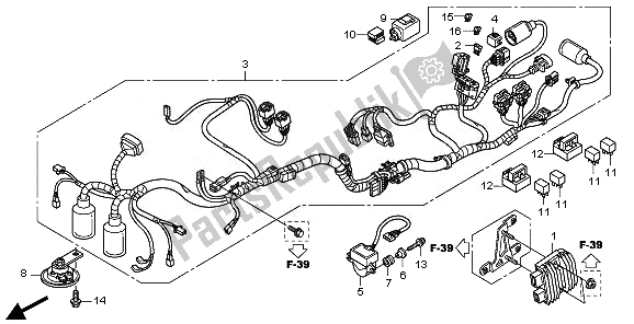 All parts for the Wire Harness of the Honda CBF 1000 FTA 2010