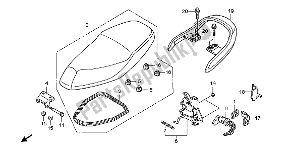 All parts for the Seat of the Honda ANF 125 2012