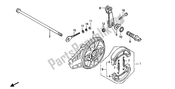 Tutte le parti per il Pannello Freno Posteriore del Honda XR 80R 1985