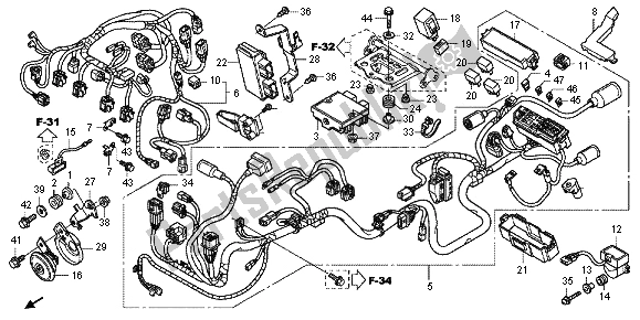 All parts for the Wire Harness of the Honda CB 1000R 2012