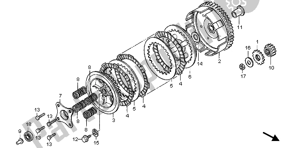 All parts for the Clutch of the Honda CR 85 RB LW 2006