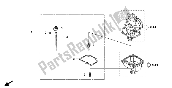 Alle onderdelen voor de Carburateur O. P. Kit van de Honda CR 85R SW 2007