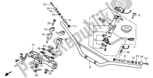 All parts for the Handle Pipe & Top Bridge of the Honda XRV 750 Africa Twin 1996