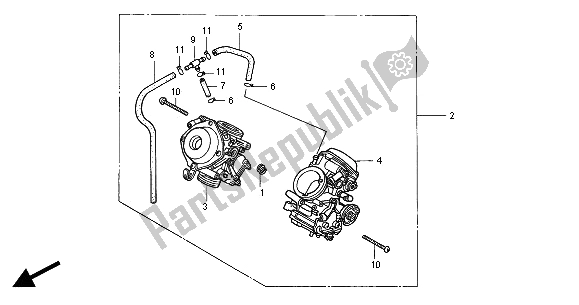 Todas las partes para Carburador (montaje) de Honda VT 750C2 2000