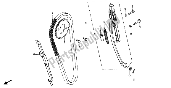 Tutte le parti per il Catena A Camme E Tenditore del Honda CB 250 1992