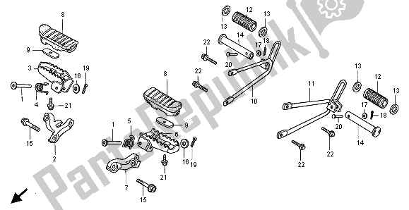 All parts for the Step of the Honda XLR 125R 1998