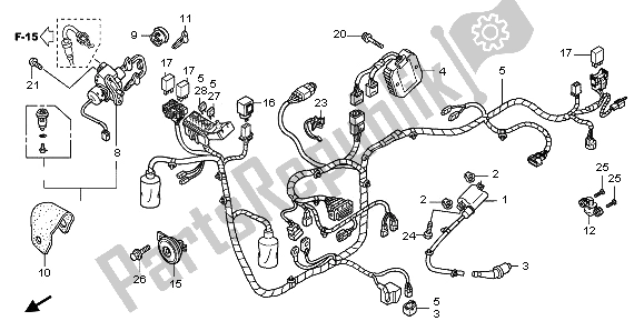 All parts for the Wire Harness of the Honda SH 150D 2009