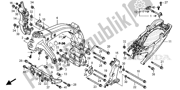 All parts for the Frame Body of the Honda CB 1000 RA 2013