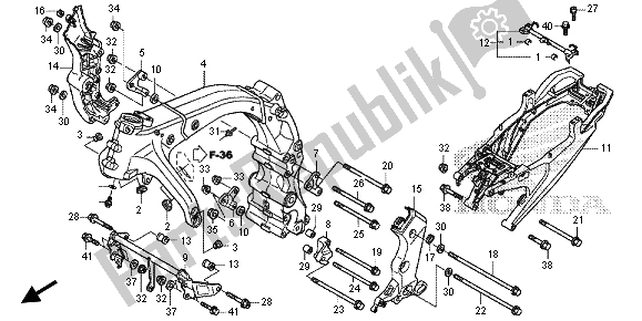 Tutte le parti per il Corpo Del Telaio del Honda CB 1000 RA 2013