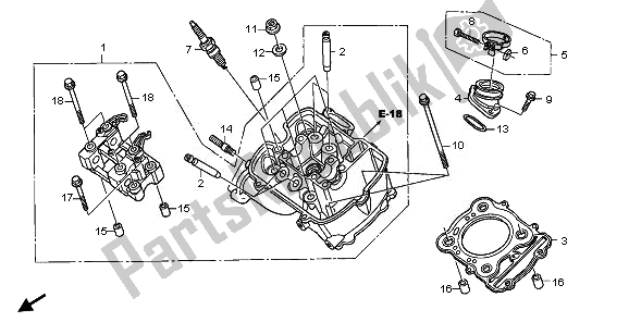 Tutte le parti per il Testata Anteriore del Honda XL 700V Transalp 2008