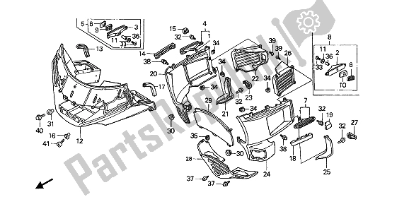 All parts for the Fairing of the Honda GL 1500 SE 1992