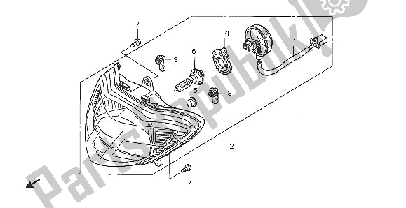 Tutte le parti per il Faro del Honda SH 125 2005