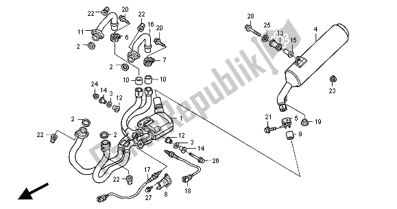 Tutte le parti per il Silenziatore Di Scarico del Honda VFR 800 FI 2000