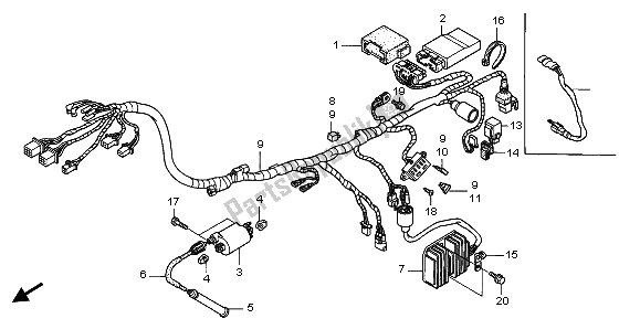 Todas las partes para Mazo De Cables Y Bobina De Encendido de Honda FX 650 1999