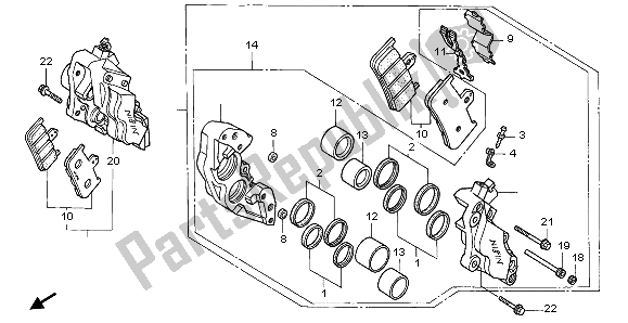 All parts for the Front Brake Caliper of the Honda CBR 900 RR 1997