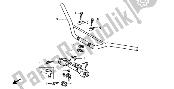 Tutte le parti per il Gestire Il Tubo E Il Ponte Superiore del Honda XR 400R 2002