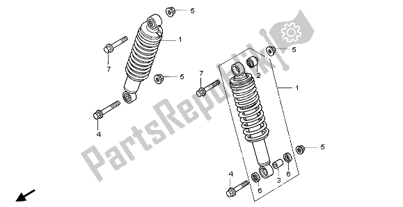 All parts for the Front Cushion of the Honda TRX 350 FE Fourtrax Rancher 4X4 ES 2002