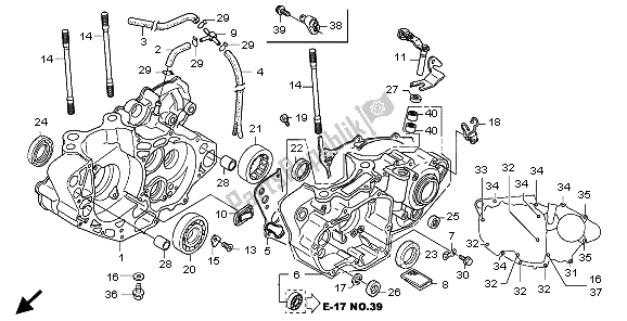 All parts for the Crankcase of the Honda CRF 250X 2009