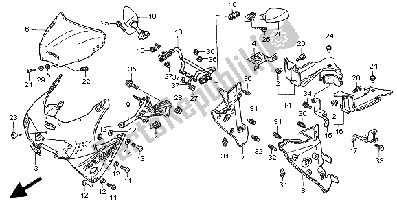 Todas las partes para Capucha Superior de Honda CBR 900 RR 1999