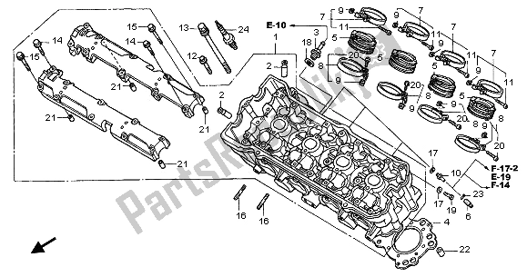 All parts for the Cylinder Head of the Honda CB 600F Hornet 2003