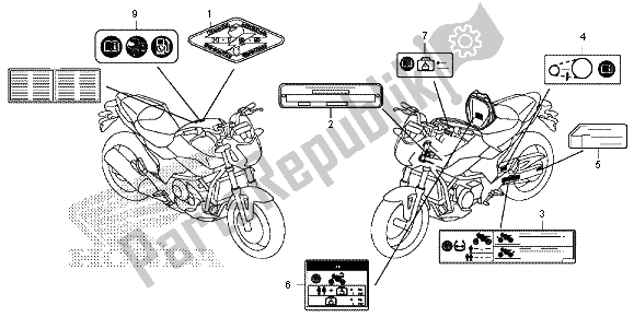 Tutte le parti per il Etichetta Di Avvertenza del Honda NC 700 SA 2012