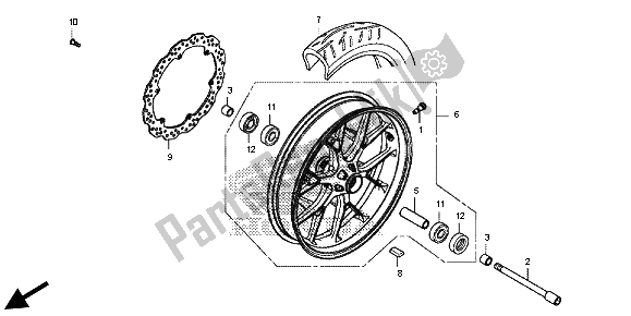 Todas as partes de Roda Da Frente do Honda CB 500F 2013