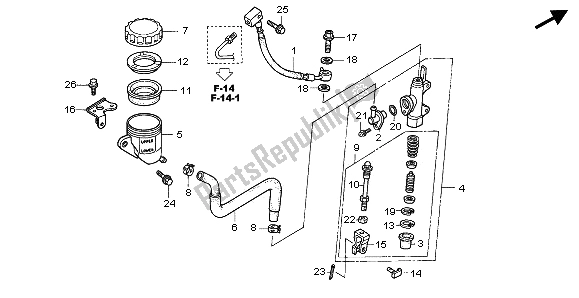 Todas las partes para Rr. Cilindro Maestro Del Freno de Honda VFR 800A 2002