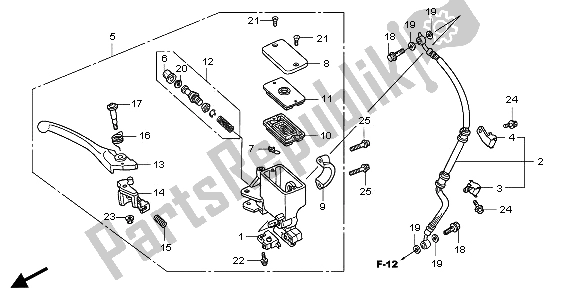 All parts for the Fr. Brake Master Cylinder of the Honda PES 150 2006