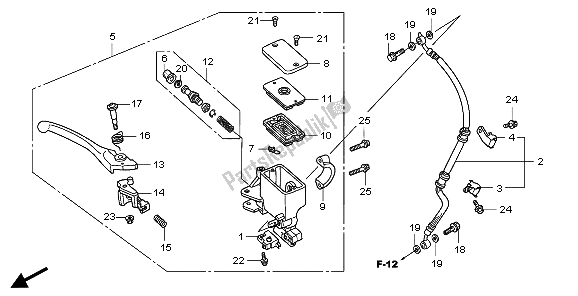 All parts for the Fr. Brake Master Cylinder of the Honda PES 150 2006