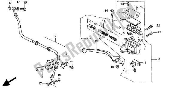 All parts for the Fr. Brake Master Cylinder of the Honda CMX 250C 1998